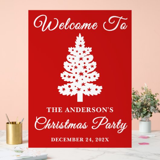 Jour férié Noël Script rouge Bienvenue (Mariage)