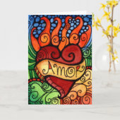 Jour flamboyant de coeur d'Amor du design de carte (Fleur jaune)