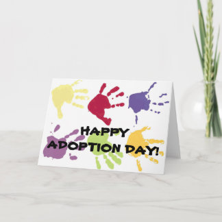 JOUR HEUREUX D'ADOPTION ! carte des mains des