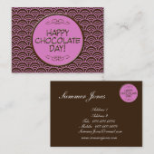 Jour heureux de chocolat ! Carte de visite rose et (Devant / Derrière)