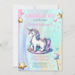 Jour magique Unicorn Anniversaire Fête Invitation