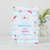 Jour magique Unicorn Anniversaire Invitation (Debout devant)