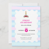 Jour magique Unicorn Anniversaire Invitation (Dos)