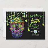 Jour moderne de la mort Fiesta Invitations crâne à (Devant)