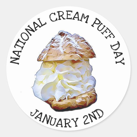 Jour national du Puff à la crème Janvier 2 Sticker (Devant)