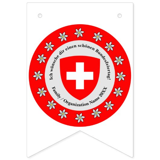 Jour national suisse Drapeau Edelweiss (Deuxième drapeau)