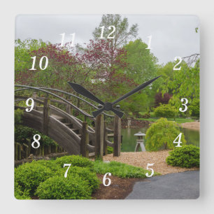 Jour nuageux Jardin promenade Horloge murale