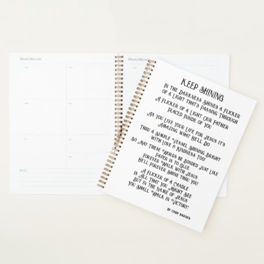 Jour Planner - Christian Planner avec poème origin (Devant avec enveloppe)