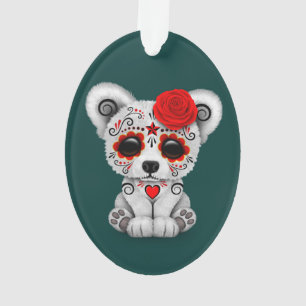 Jour rouge du bleu turquoise de sucre d'ours mort
