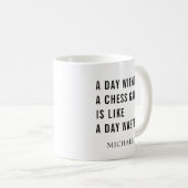 Jour Sans Jeu D'Échecs Mug De Café Personnalisé (Devant droit)