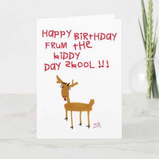 Jour Skool Bonne carte d'anniversaire (Devant)