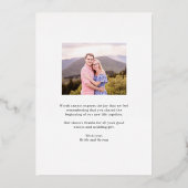 Jour spécial VRAI FOILE Carte de remerciements pho (Verso)