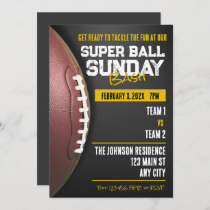 Jour Super Ball Dimanche Football Invitations