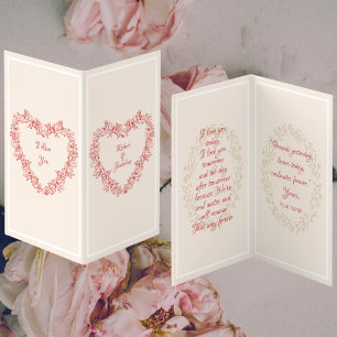 Jour vintage Floral Red Love Heart Valentines