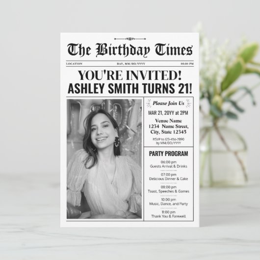 Journal 21e anniversaire Invitation avec programme (Debout devant)