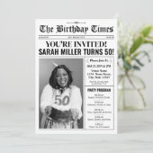 Journal 50e anniversaire de fête Invitation et pro (Debout devant)