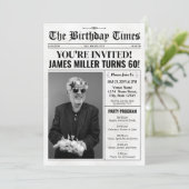 Journal 60e anniversaire de fête Invitation et pro (Debout devant)