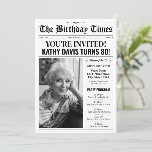 Journal 80e anniversaire Invitations avec programm (Debout devant)