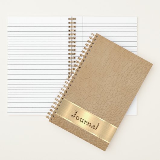 Journal à l'aspect cuir marron (À l'intérieur)