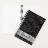 journal à l'aspect cuir noir (À l'intérieur)