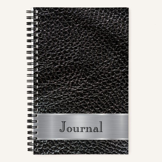 journal à l'aspect cuir noir (Recto)