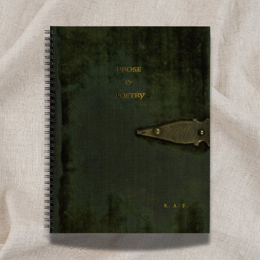 Journal à l'aspect velours moussu avec prose et po