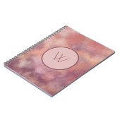 Journal à monogramme abstrait aquarelle rose pouss (Côté gauche)