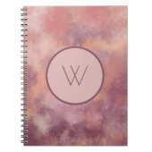 Journal à monogramme abstrait aquarelle rose pouss (Devant)