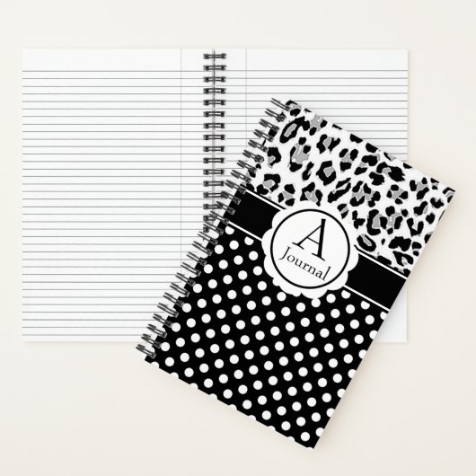 Journal à monogramme avec des pois et des impressi (À l'intérieur)