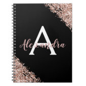 Journal à monogramme avec paillettes en feuille d' (Devant)