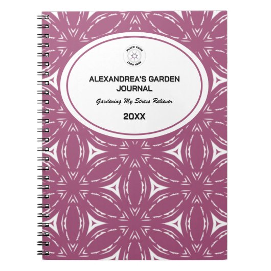 Journal à motif de fleurs aquarelles roses florale (Devant)