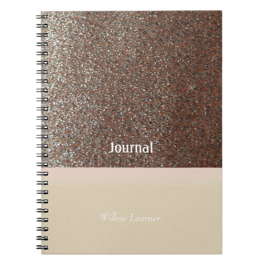 Journal à paillettes fausses rose rougissant (Devant)