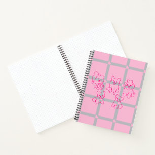 Journal à puces à motif rose esthétique pour amate