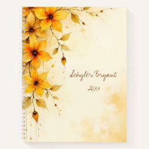 Journal à reliure spirale Fleurs sauvages abstrait