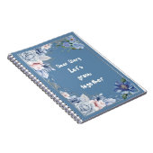 Journal à spirale floral | Cahier de fleurs bleues (Côté Droit)