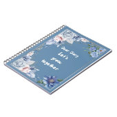 Journal à spirale floral | Cahier de fleurs bleues (Côté gauche)