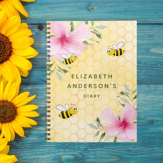 Journal abeilles nid d'abeilles rose fleurons coll