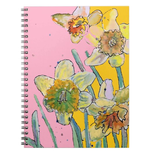 Journal aquarelle à fleurs de jonquilles (Devant)
