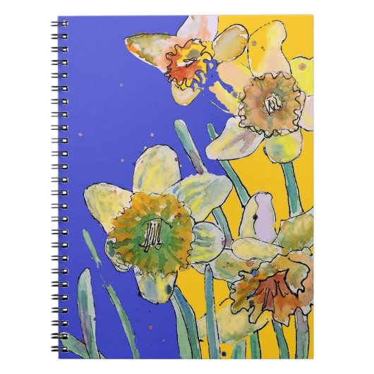Journal aquarelle jonquille Notebook floral (Devant)