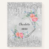 Journal argent floral parties scintillant rose pâl (Devant)