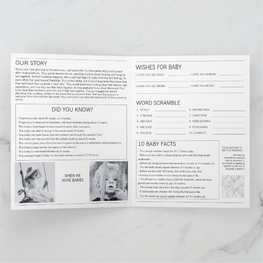 Journal Bébé Bientôt Grossesse Faire-part (Intérieur)