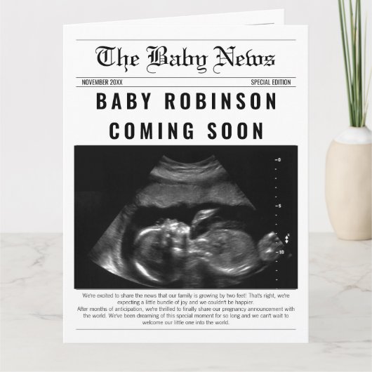 Journal Bébé Bientôt Grossesse Faire-part (Devant)