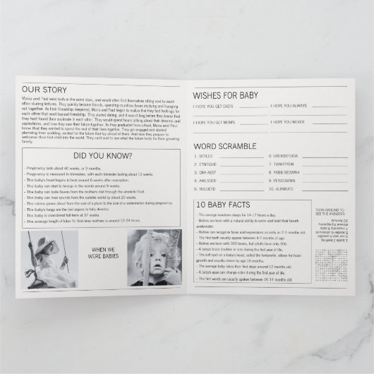 Journal Bébé Bientôt Grossesse Faire-part (Intérieur)