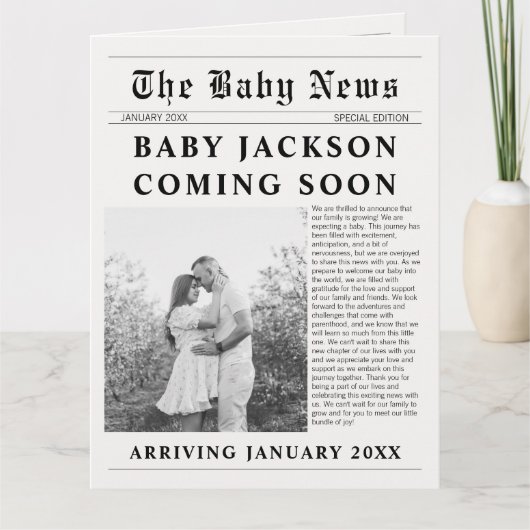 Journal Bébé Bientôt Grossesse Faire-part (Devant)