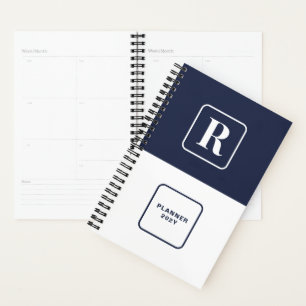 Journal blanc de la marine monogramme