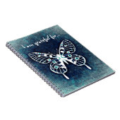 Journal bleu de gratitude de papillon (Côté Droit)