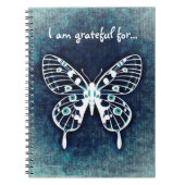 Journal bleu de gratitude de papillon (Devant)