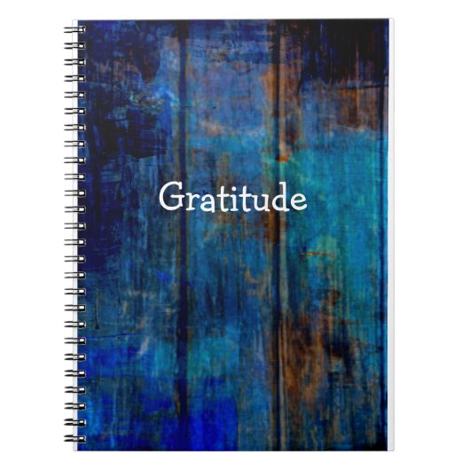 Journal bleu de gratitude de style campagnard (Devant)