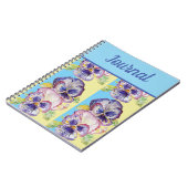 Journal Book Pansple Purple Flower Watercolor Art (Côté gauche)