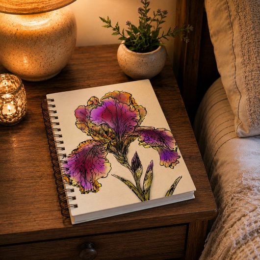 Journal botanique d'Iris barbu vintage